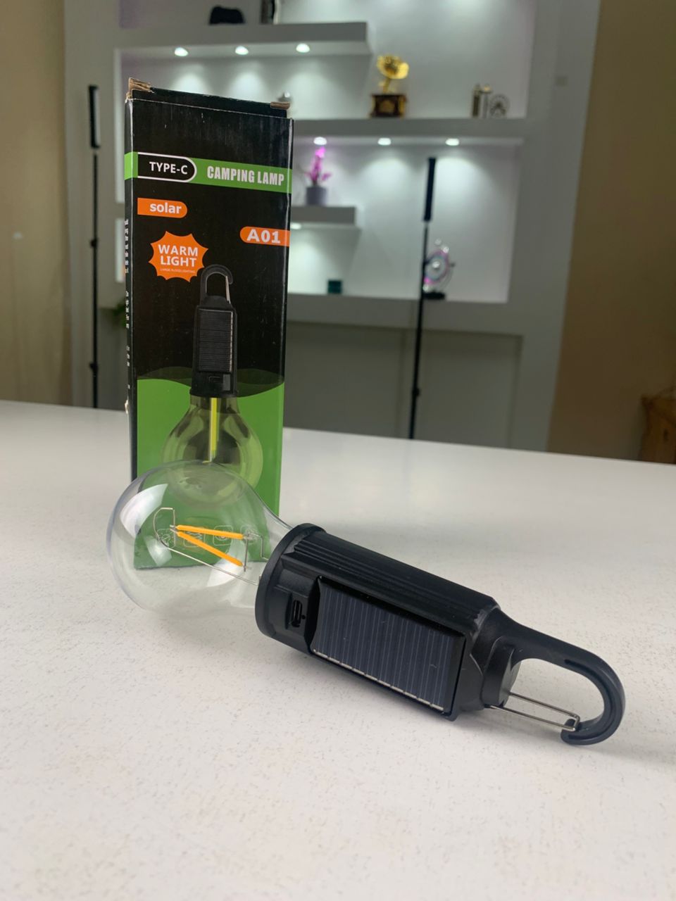 Lampe de camping solaire étanche T01-B, 3 modes d'éclairage