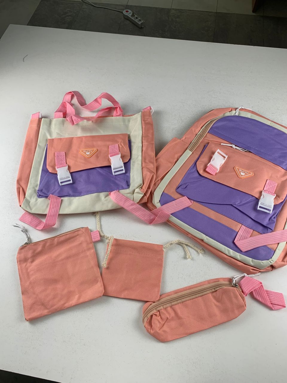 Kawai Guiyu V1 School Bag Set, 5 Pieces, Pink