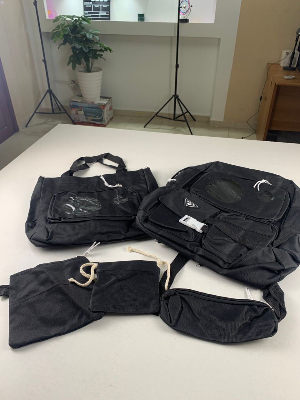 Ensemble de sacs d’école Kawai pour adolescents 5Pcs Guiyu V2 Noir – محفظة 5 قطع كاواي أسود