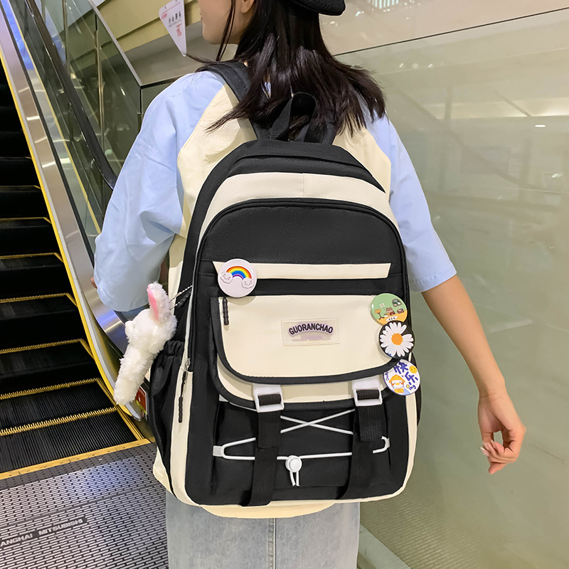 Ensemble de sacs d’école Kawai pour adolescents 4Pcs GUORANCHAO Noir – محفظة 4 قطع كاواي أسود