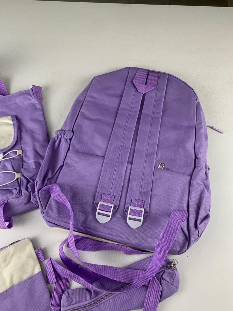 Ensemble de sacs d’école Kawai pour adolescents 4Pcs GUORANCHAO Mauve – محفظة 4 قطع كاواي بنفسجي