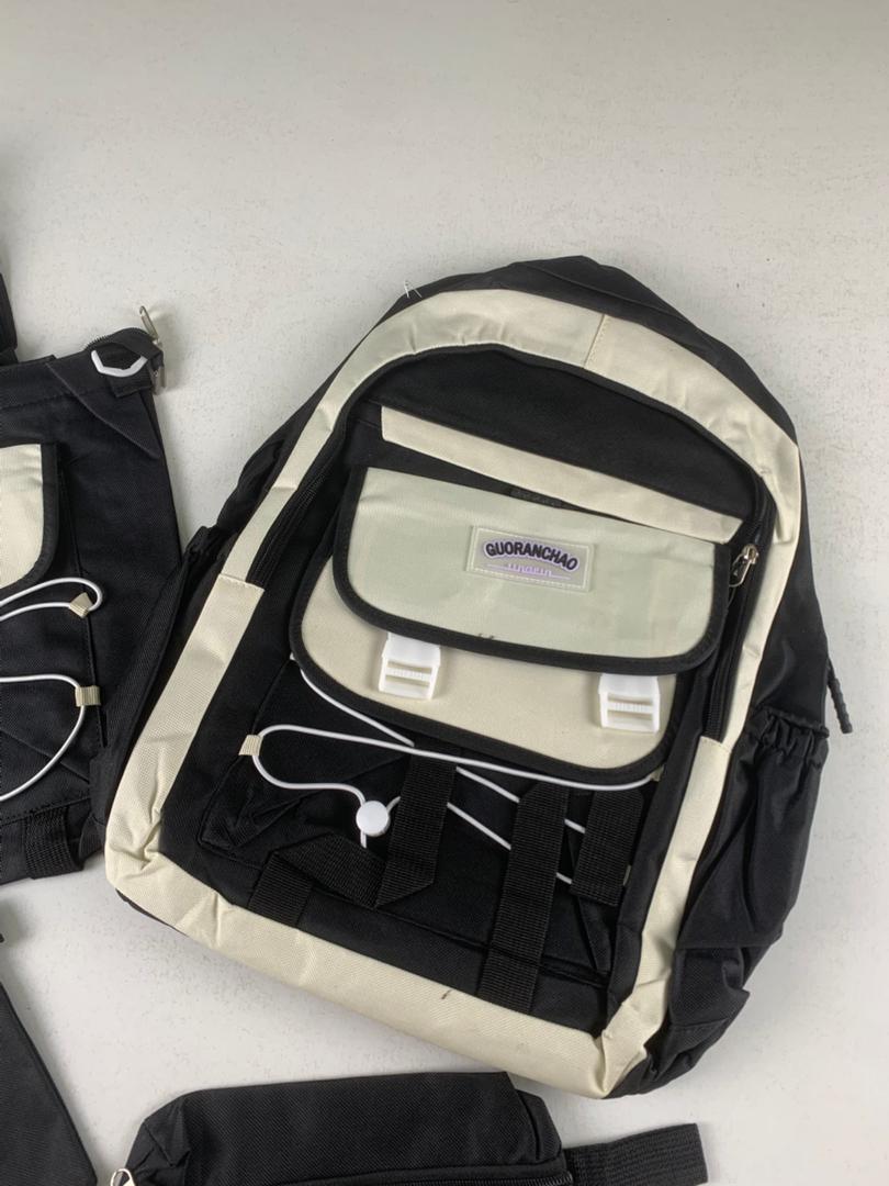 Ensemble de sacs d’école Kawai pour adolescents 4Pcs GUORANCHAO Noir – محفظة 4 قطع كاواي أسود