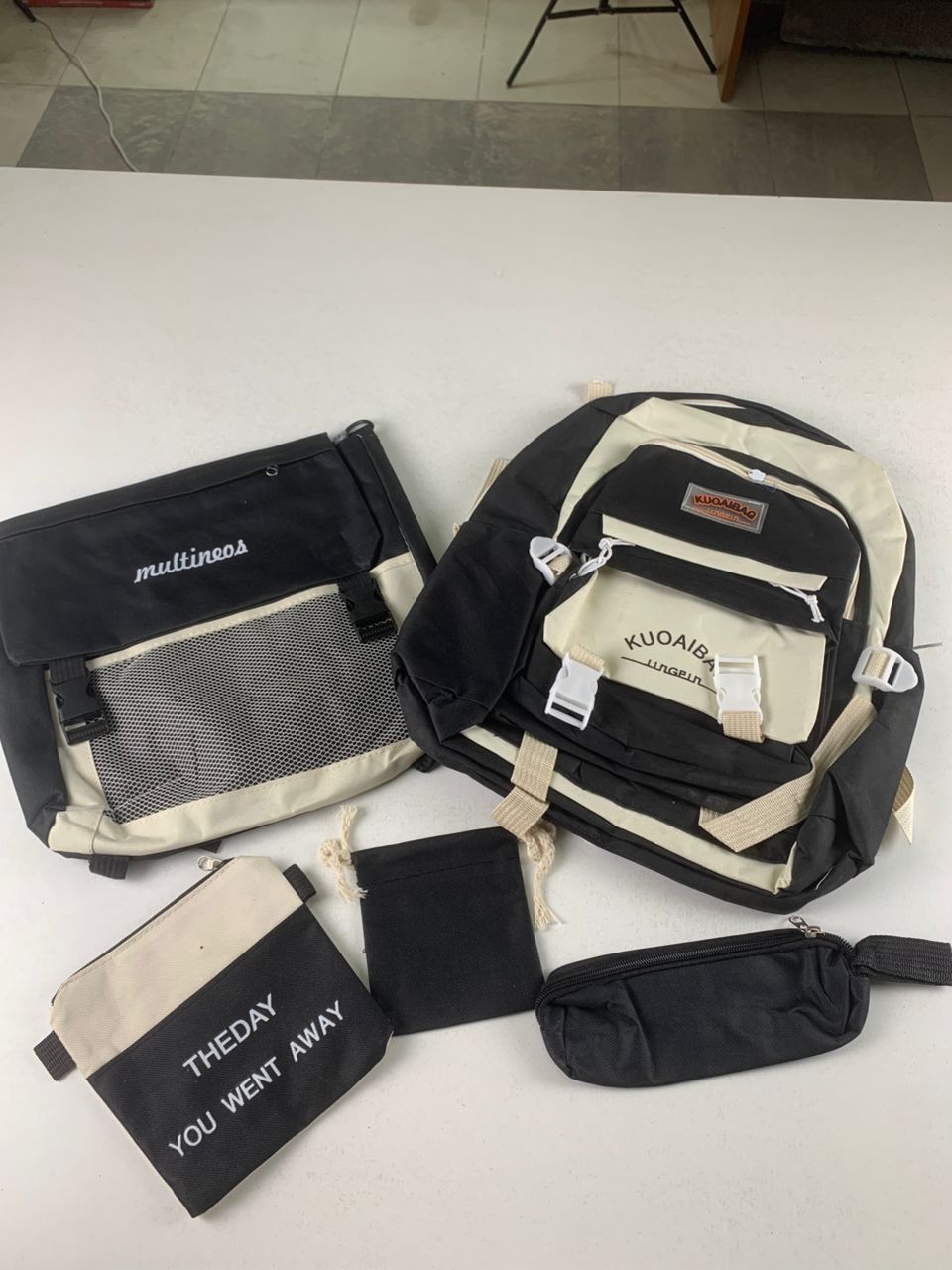 Ensemble de sacs d’école Kawai pour adolescents 5Pcs KUOAIBAG Noir– محفظة 5 قطع كاواي أسود