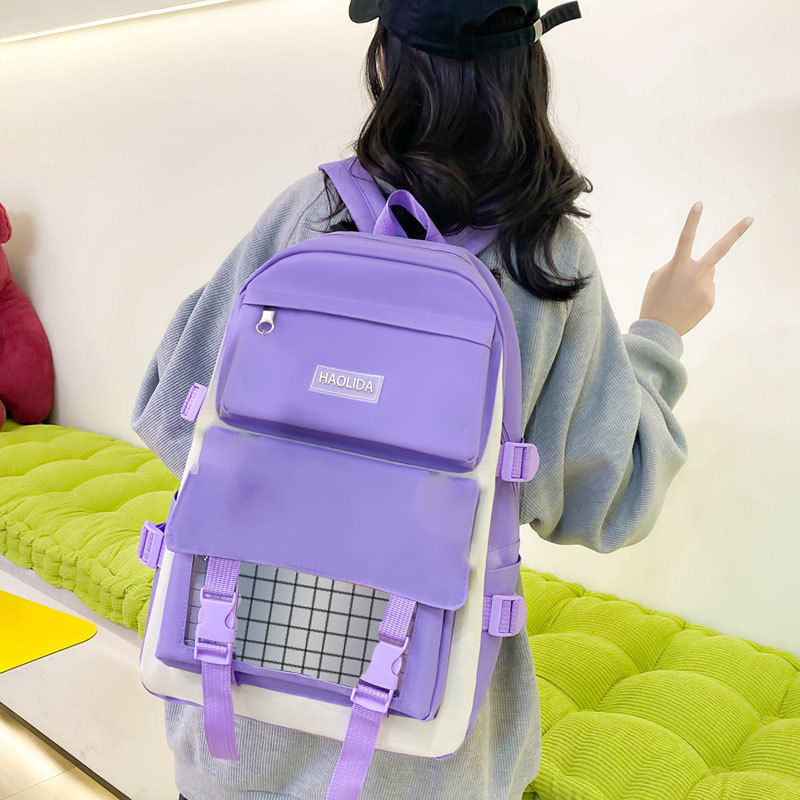 Ensemble de sacs d’école Kawai pour adolescents 4Pcs HAOLIDA V1 Mauve – محفظة 4 قطع كاواي بنفسجي