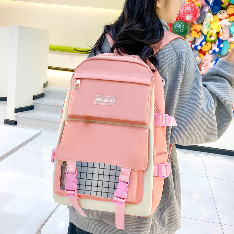 Ensemble de sacs d’école Kawai pour adolescents 4Pcs HAOLIDA V1 Rose – محفظة 4 قطع كاواي وردي