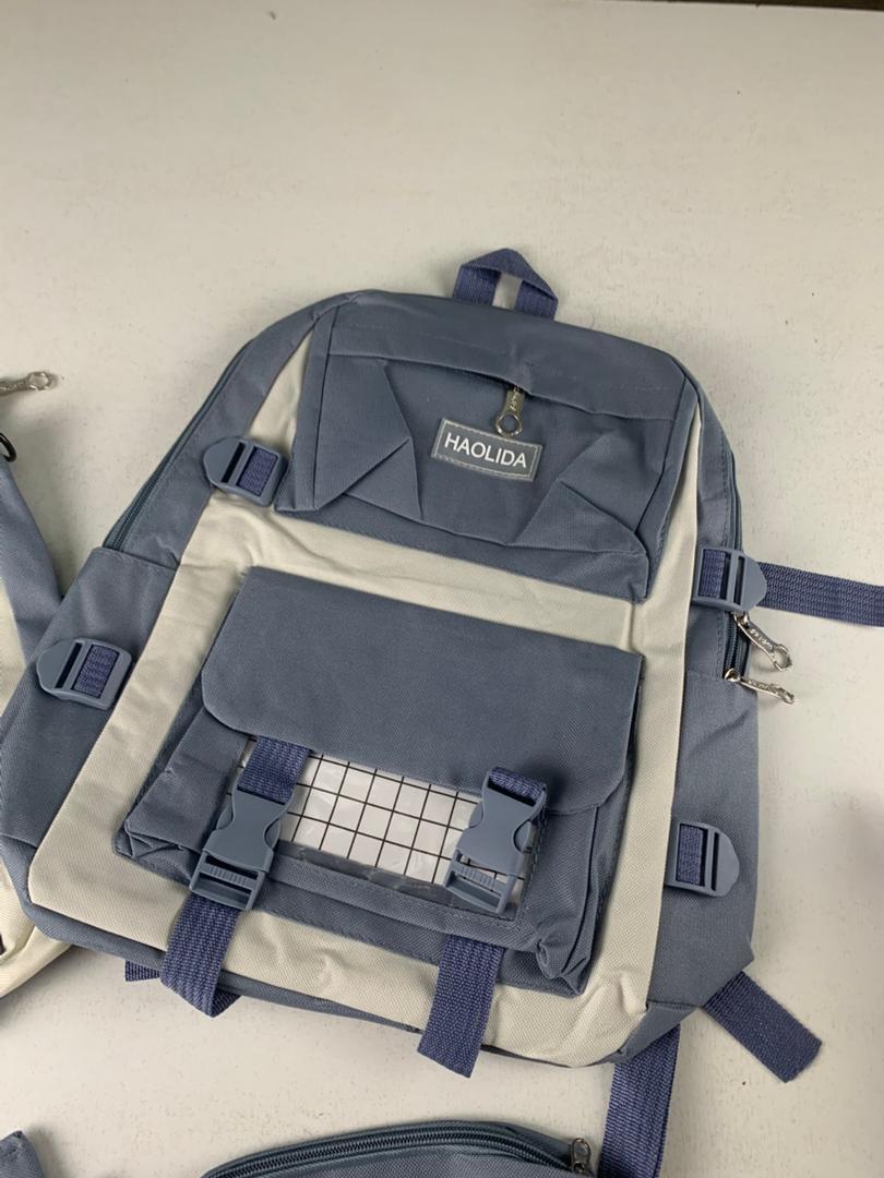Ensemble de sacs d’école Kawai pour adolescents 4Pcs HAOLIDA V1 Bleu – محفظة 4 قطع كاواي أزرق