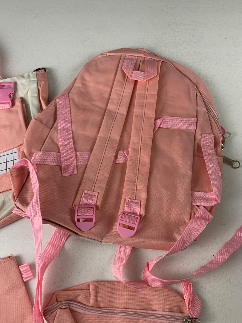 Ensemble de sacs d’école Kawai pour adolescents 4Pcs HAOLIDA V1 Rose – محفظة 4 قطع كاواي وردي