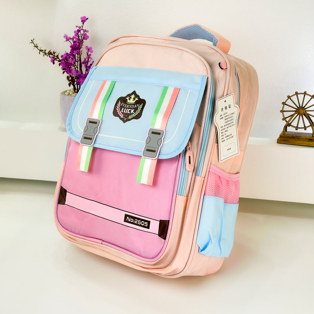 Sac à Dos pour Enfants avec Trousse Assortie 2605 Rose – حقيبة ظهر مدرسية للأطفال مع مقلمة وردي