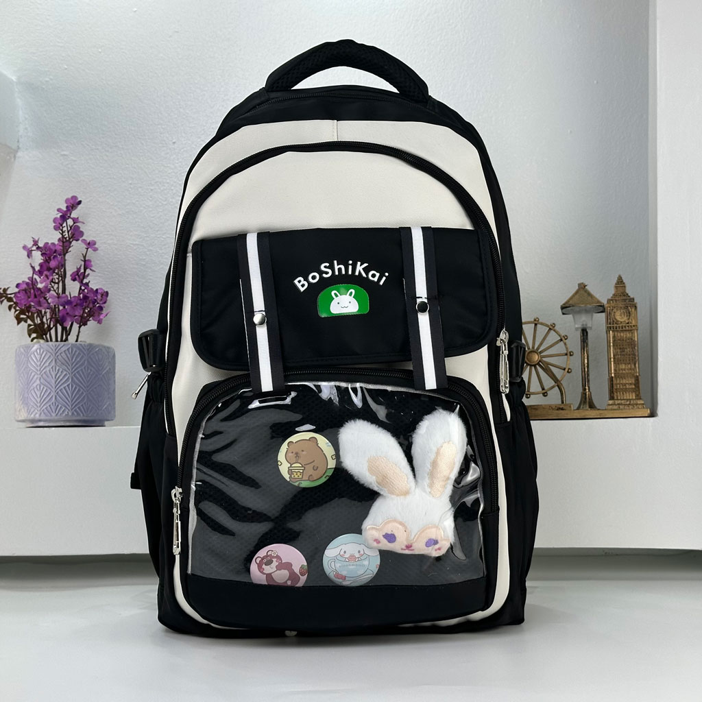 Sac à Dos Scolaire pour Enfants Style Kawaii BoShiKai Noir – حقيبة ظهر مدرسية للأطفال أسود