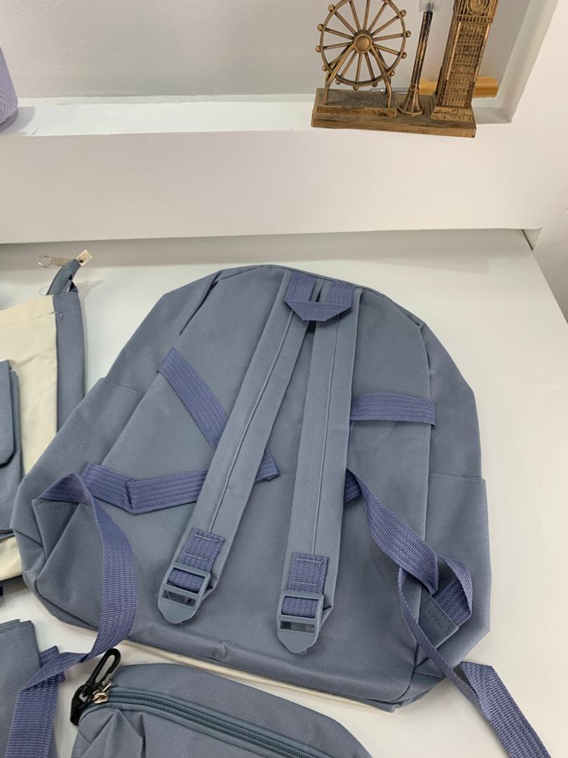 Ensemble de sacs d’école Kawai pour adolescents 4Pcs HAOLIDA V2 Bleu – محفظة 4 قطع كاواي أزرق