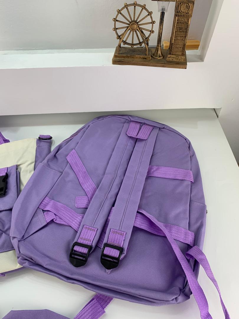 Ensemble de sacs d’école Kawai pour adolescents 4Pcs HAOLIDA V2 Mauve – محفظة 4 قطع كاواي بنفسجي