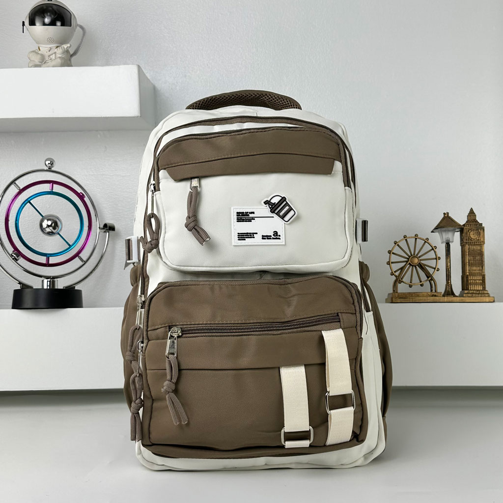 Sacs à dos d’école Style Décontracté Milkshake Marron – حقيبة ظهر مدرسية بني