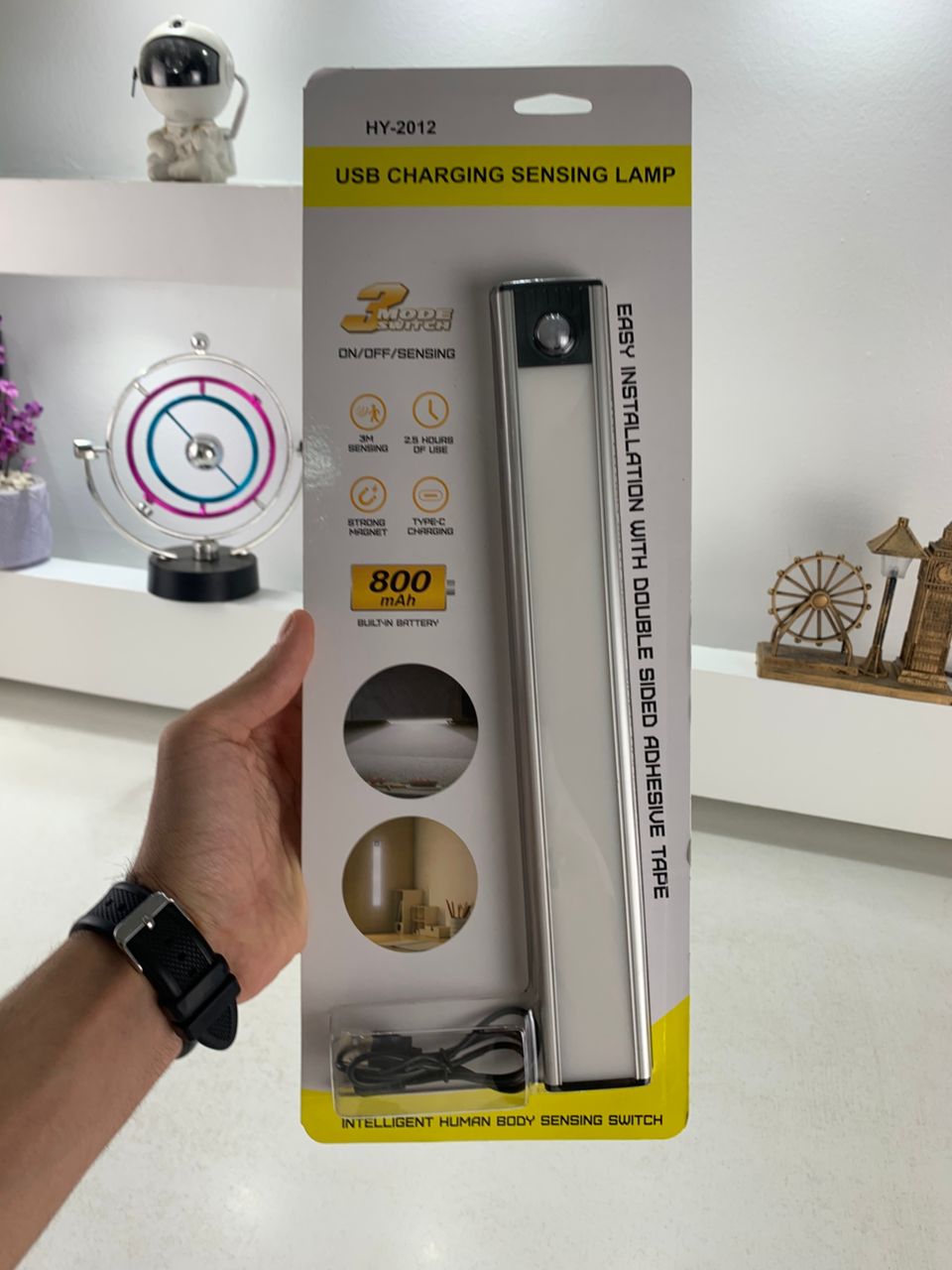 Rechargeable LED motion sensor light HY-2012, 3 modes