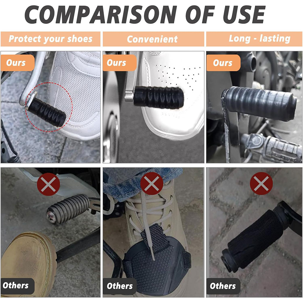 Durable rubber motorcycle shoe protector