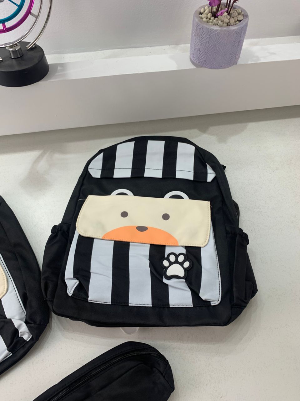 Ensemble de sacs d’école Kawai pour adolescents 3Pcs Ours Noir – محفظة 3 قطع كاواي أسود