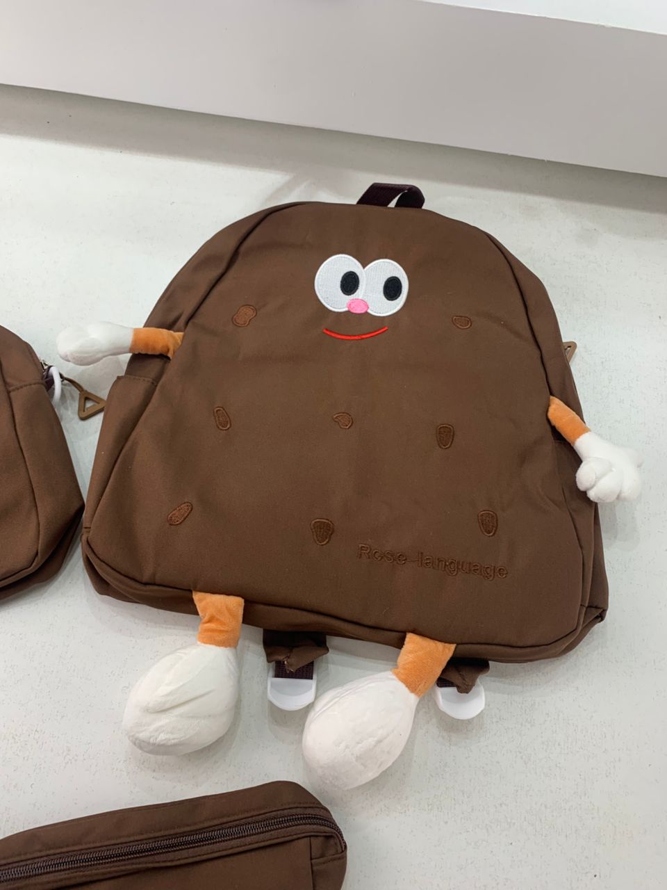 Ensemble de sacs d’école Kawai pour adolescents 3Pcs Language Marron – محفظة 3 قطع كاواي بني