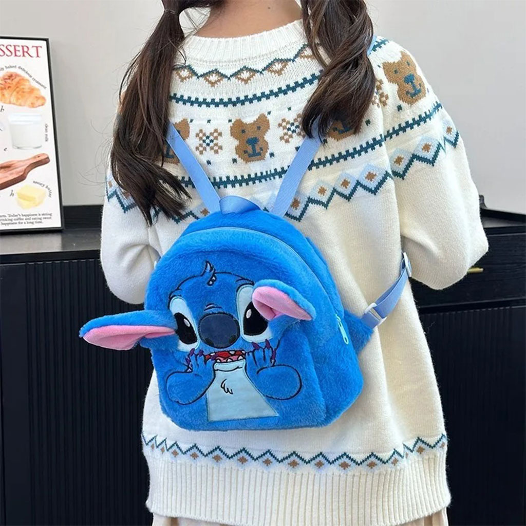 Mini Sac à dos en Peluche Dessin Animé Stitch Kawaii – محفظة ظهر مصغرة