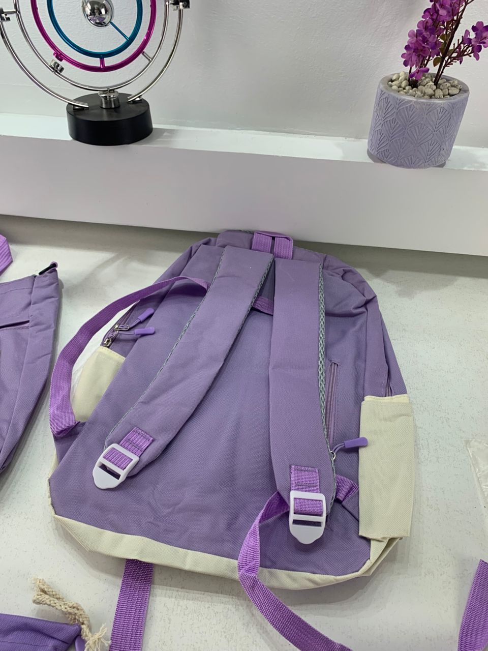 Ensemble de sacs d’école Kawai pour adolescents 5Pcs Bieyoumi Fashion Mauve – محفظة 5 قطع كاواي بنفسجي