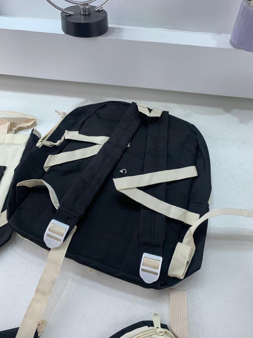 Ensemble de sacs d’école Kawai pour adolescents 5Pcs Xin Pin Shang Noir – محفظة 5 قطع كاواي أسود