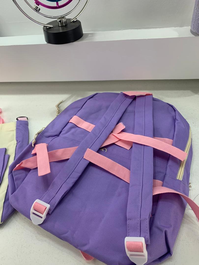 Ensemble de sacs d’école Kawai pour adolescents 5Pcs Xin Pin Shang Mauve – محفظة 5 قطع كاواي بنفسجي