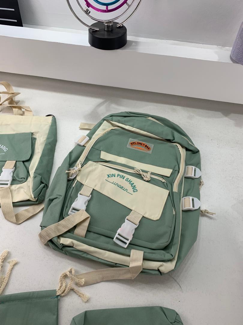 Ensemble de sacs d’école Kawai pour adolescents 5Pcs Xin Pin Shang Vert – محفظة 5 قطع كاواي أخضر