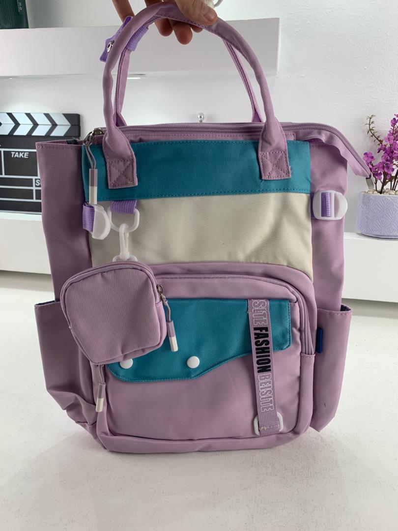 Ensemble de sacs d’école Kawai pour Enfants 2Pcs Avec Pochette Rose – محفظة 2 قطع كاواي مع محفظة صغيرة وردي