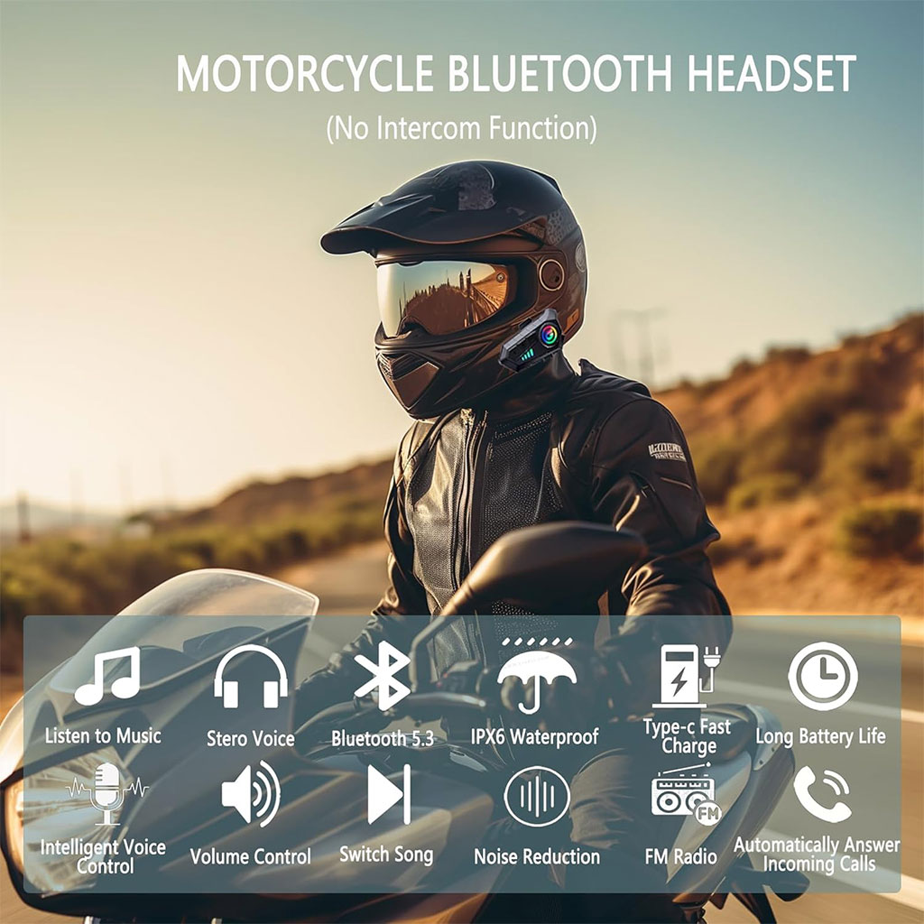 CL8 Wireless Motorcycle Helmet Microphone Bluetooth 5.3