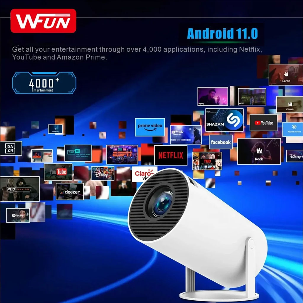 Projecteur de Jeux Intelligent a Haute Résolution avec Deux Manettes – مشغل ألعاب وجهاز عرض على الحائط