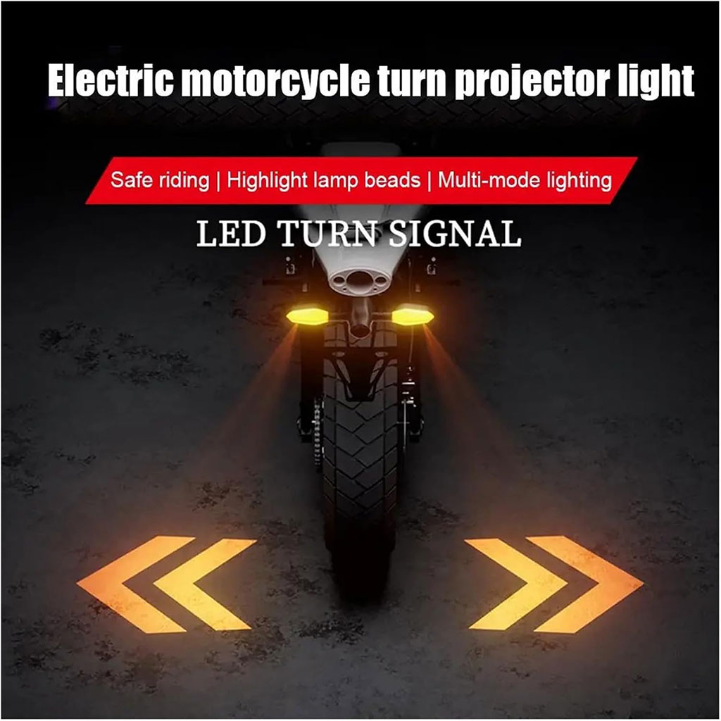 إشارات انعطاف LED للدراجات النارية مع 27 وضع إضاءة