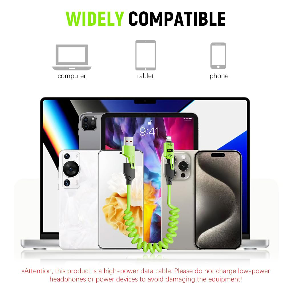 4-in-1 Spring Fast Charging Cable 65W