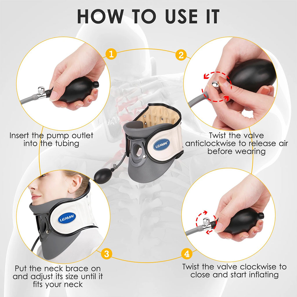 Appareil de traction cervicale gonflable STARICARE avec pompe