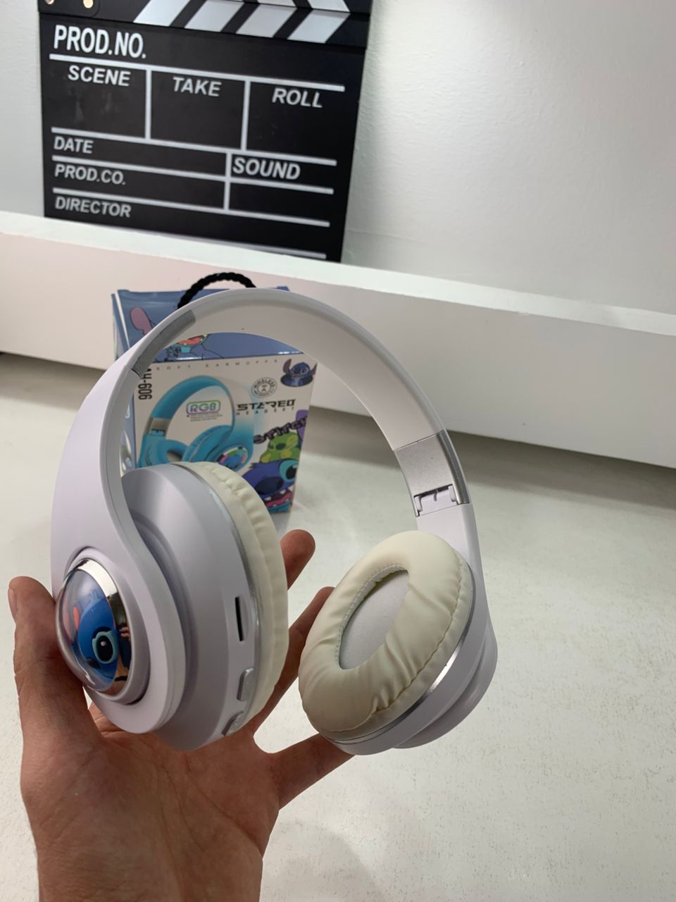 سماعات رأس للأطفال بتصميم ستيتش مع بلوتوث وUSB وفتحة بطاقة TF