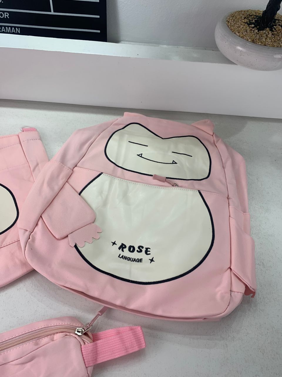 Ensemble de sacs Snorlax 3 pièces, rose
