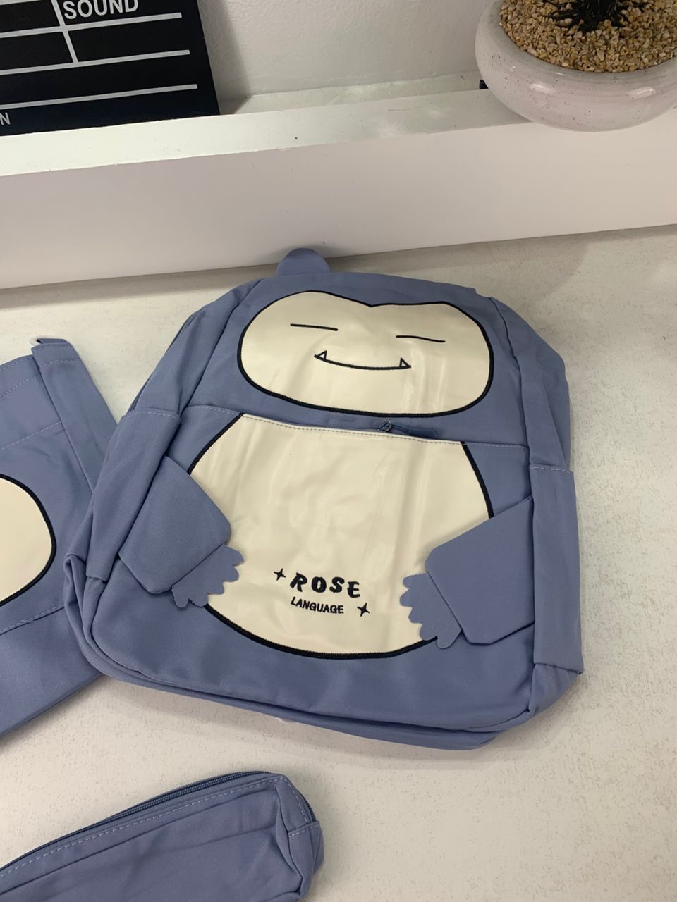 Snorlax 3-piece bag set, blue