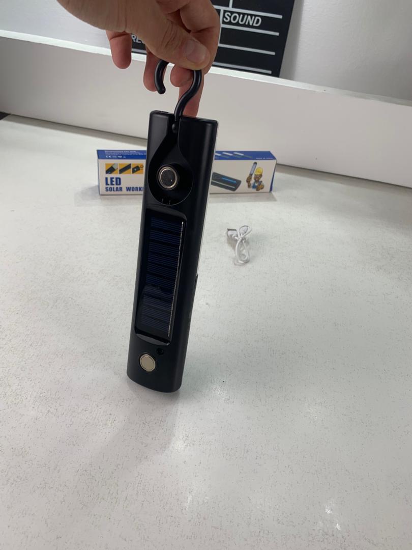 Rechargeable LED work light with solar panel