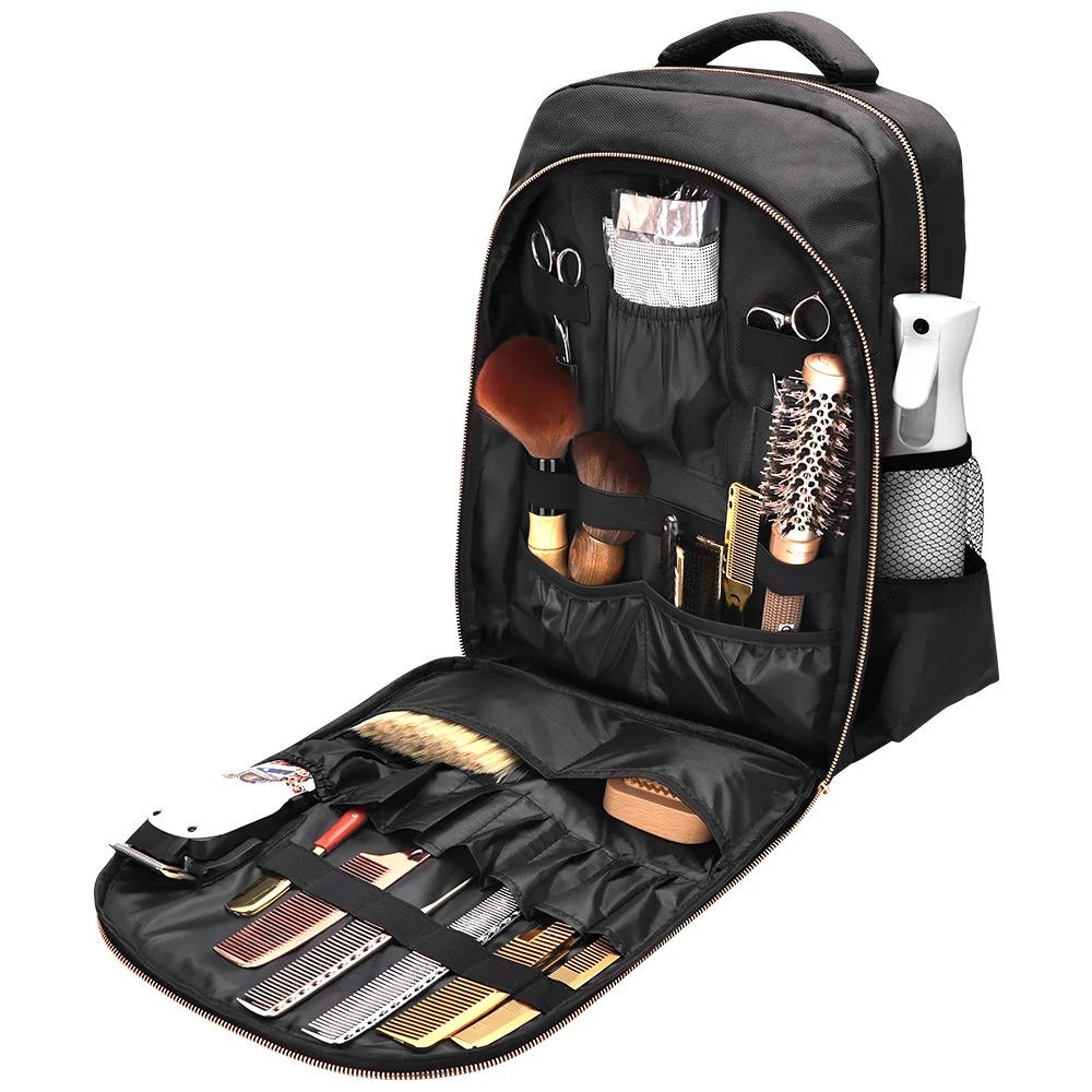 Barber backpack with clipper and professional tool holders