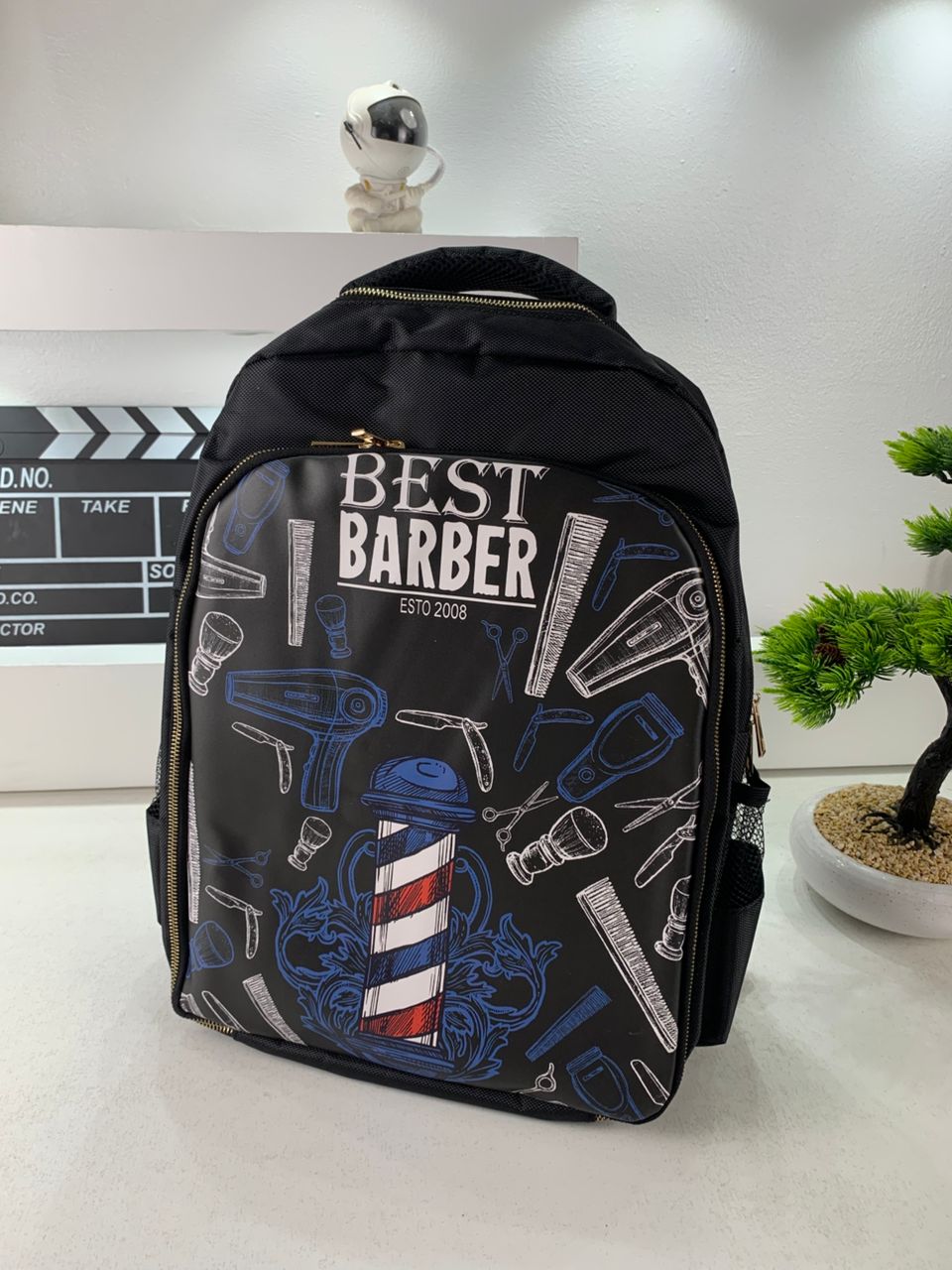 Barber backpack with clipper and professional tool holders