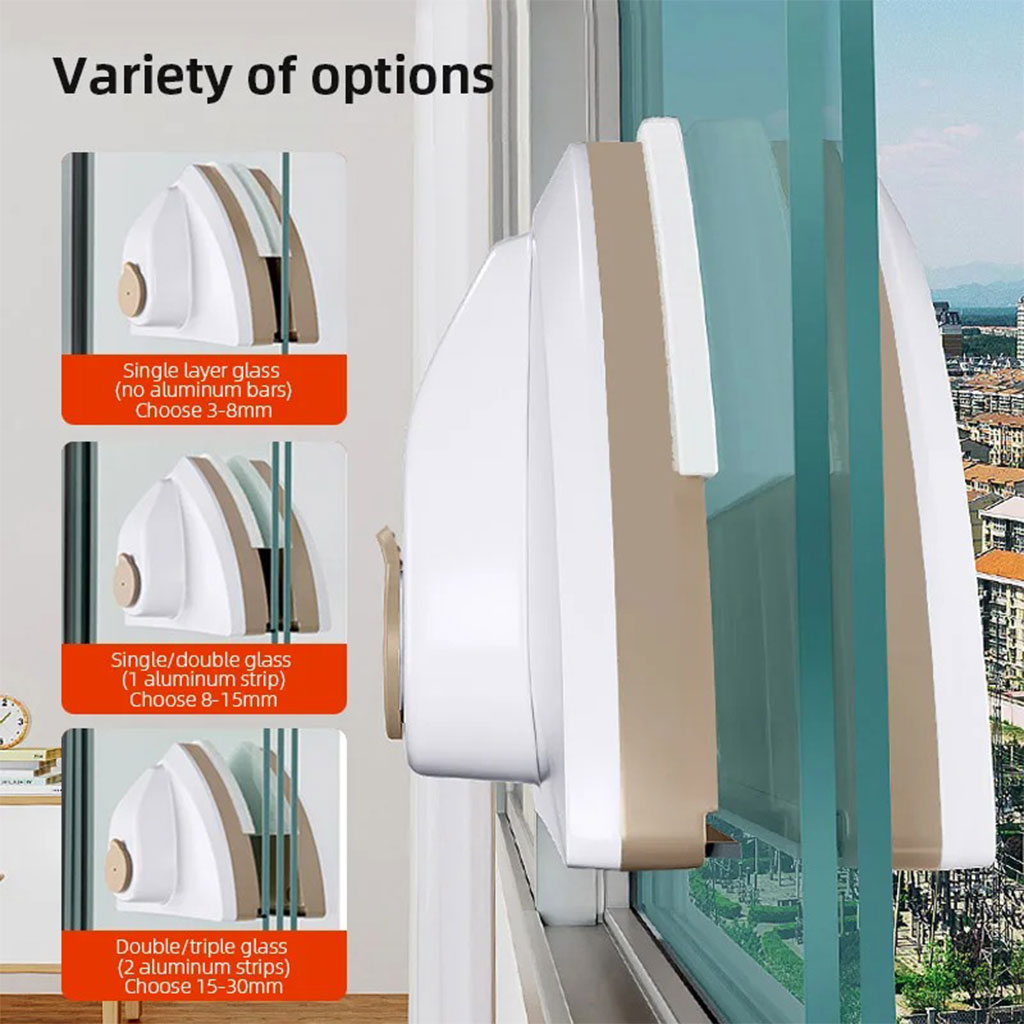 Nettoyeur magnétique pour vitres avec pulvérisateur 3-8 mm