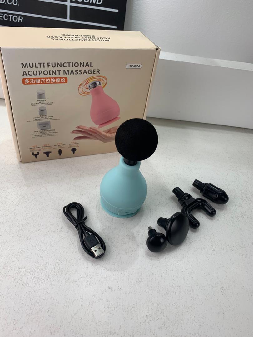 Portable rechargeable massage device with 5 heads