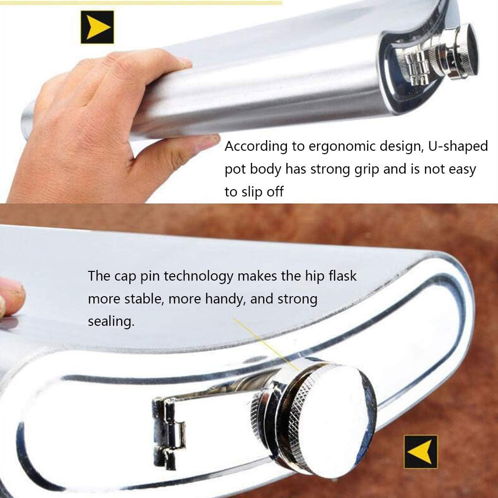 Flasque portable en acier inoxydable 18/8 1800ml avec étui en cuir