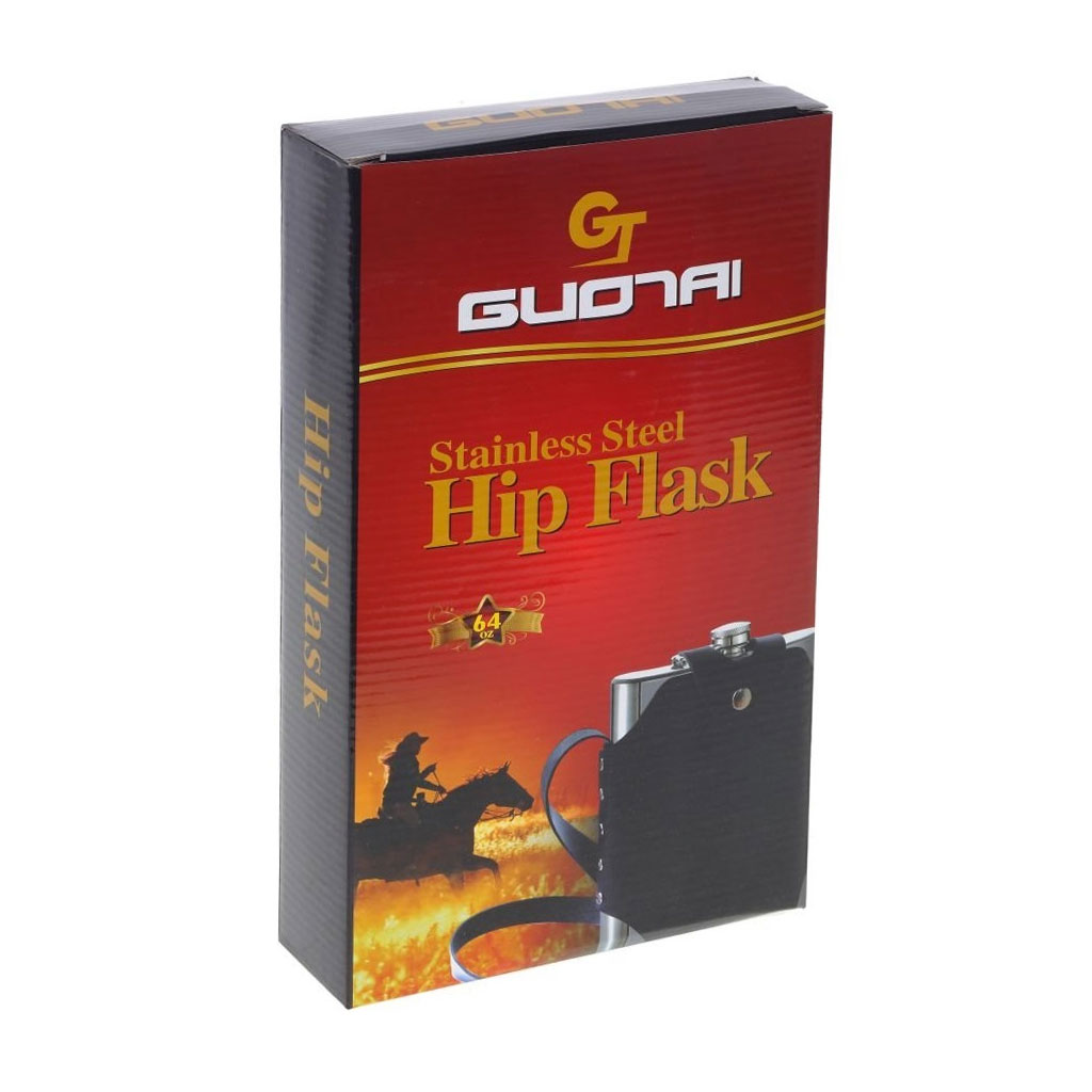 Flasque portable en acier inoxydable 18/8 1800ml avec étui en cuir