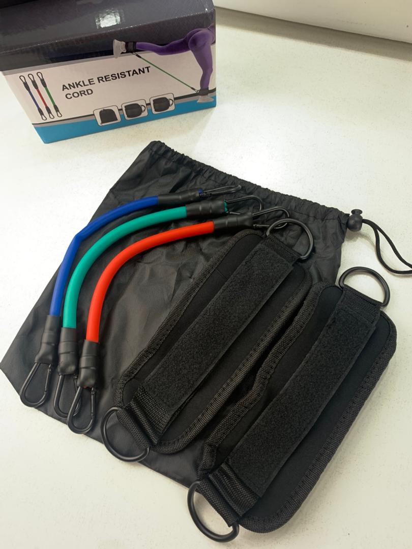 Leg resistance bands with ankle straps, 5-piece set