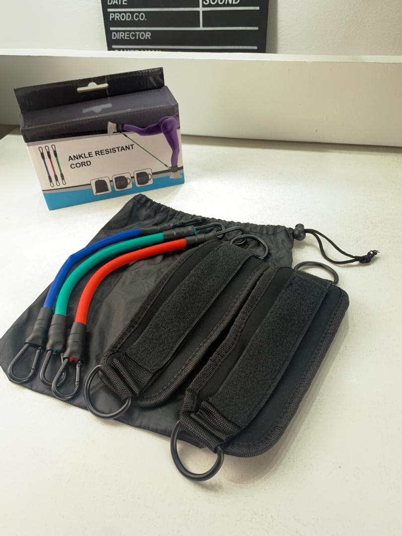 Leg resistance bands with ankle straps, 5-piece set