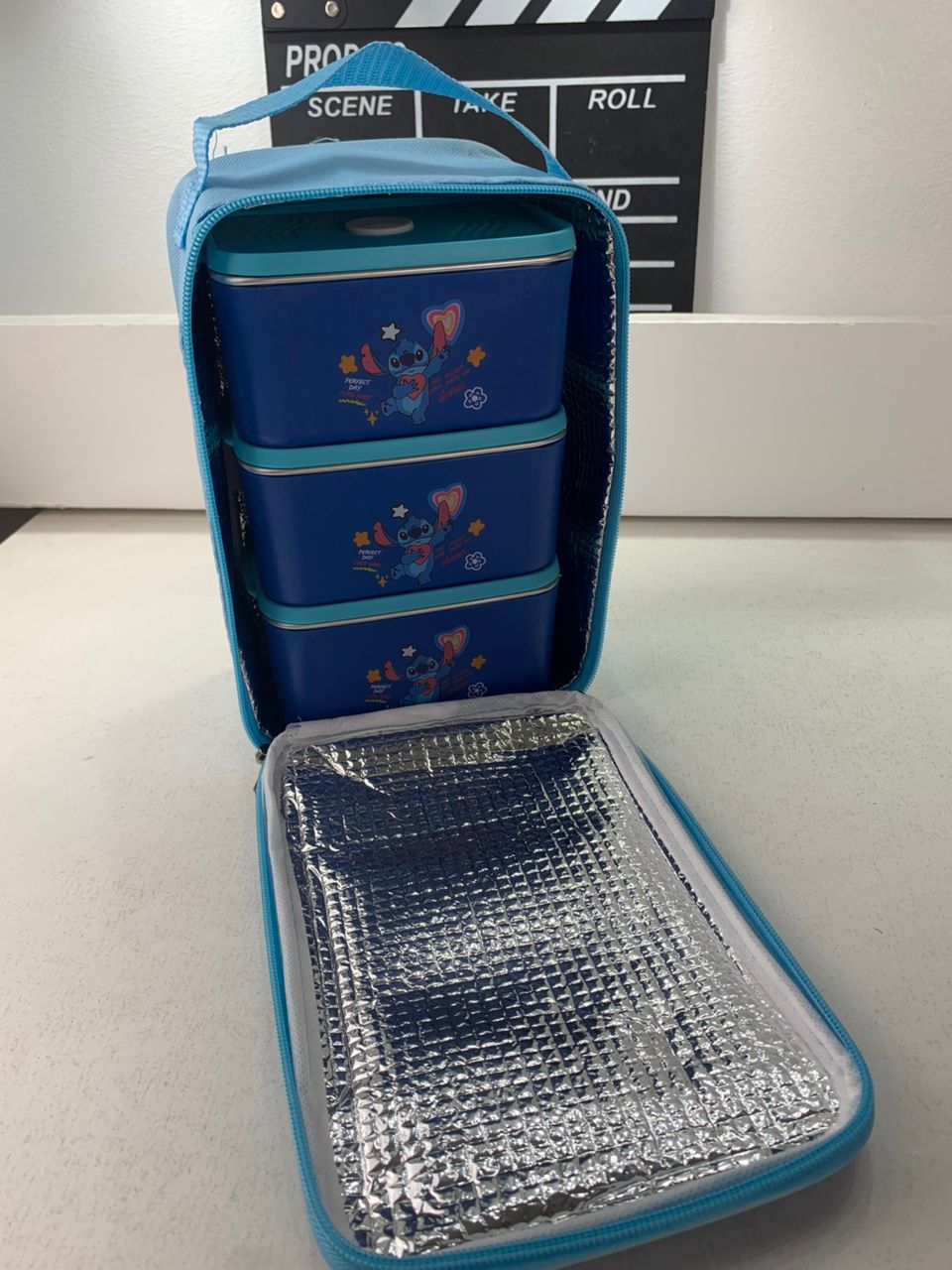 3-Compartment Lunch Box with Cartoon Insulated Bag