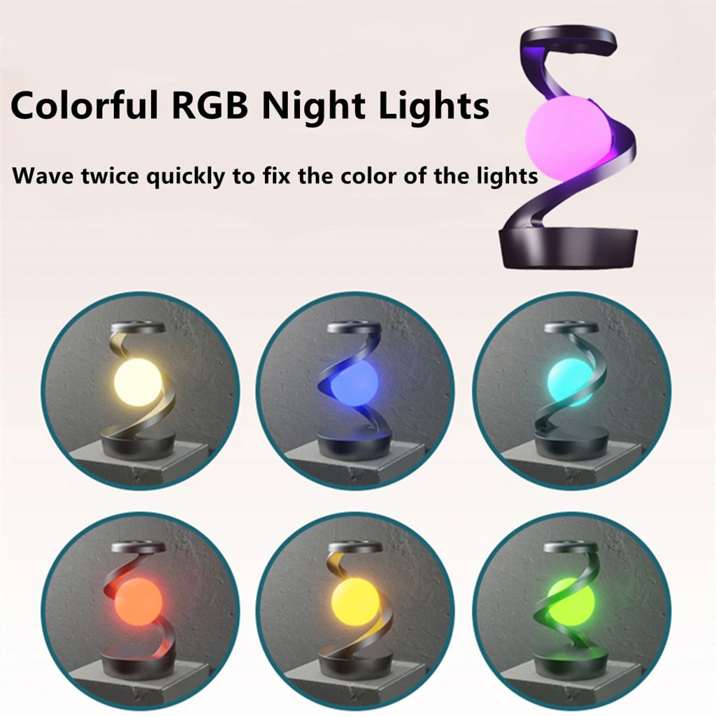 مصباح طاولة بتصميم حلزوني وإضاءة RGB