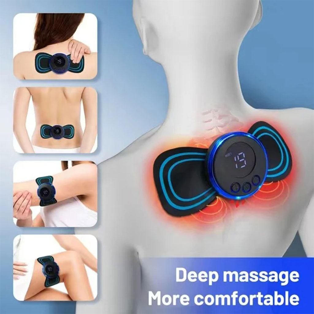 Mini electric neck massager with upgraded pulses