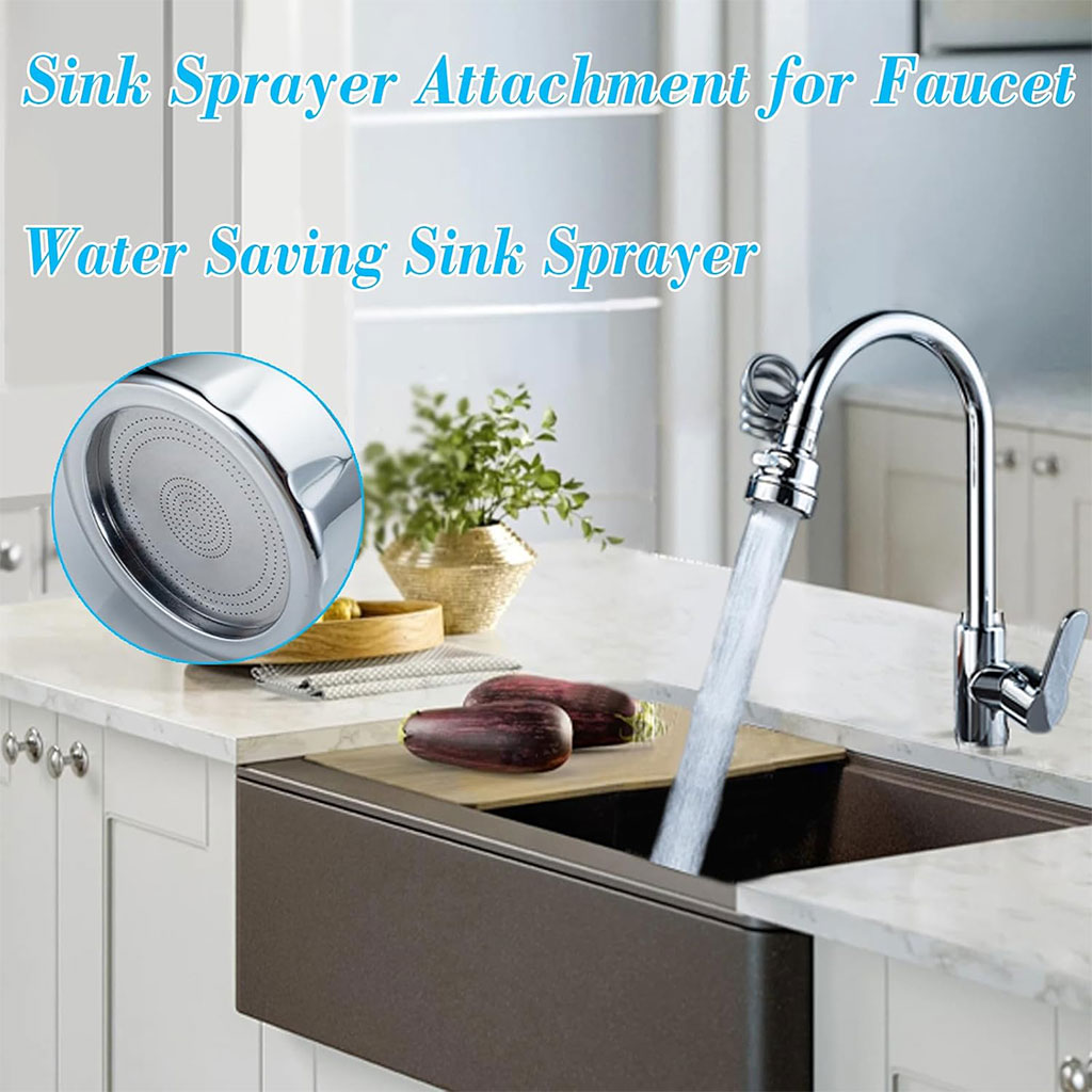 Water-saving kitchen sink sprayer with extendable hose