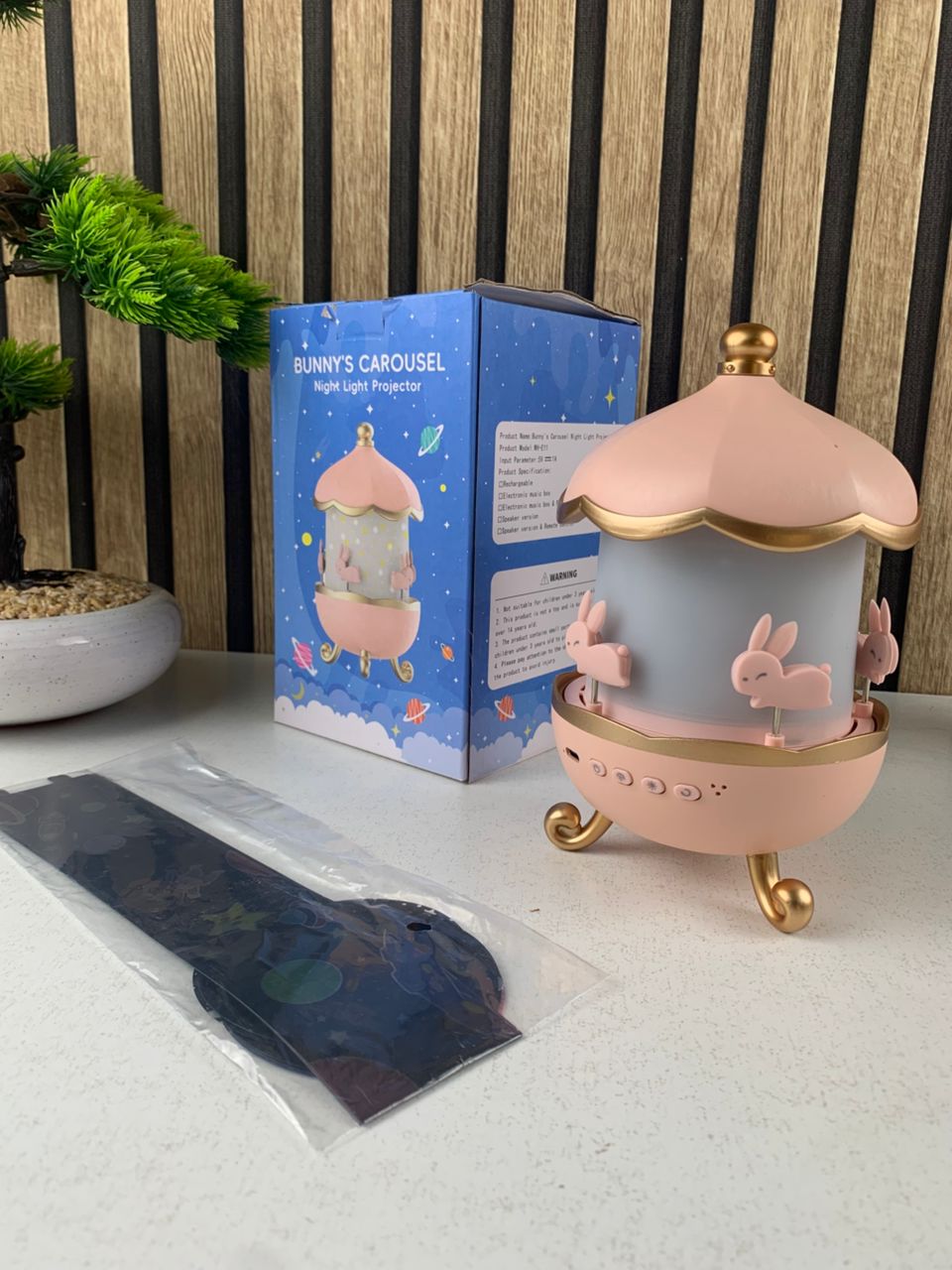 Projecteur ciel étoilé lapin rotation 360° pour chambre d'enfant