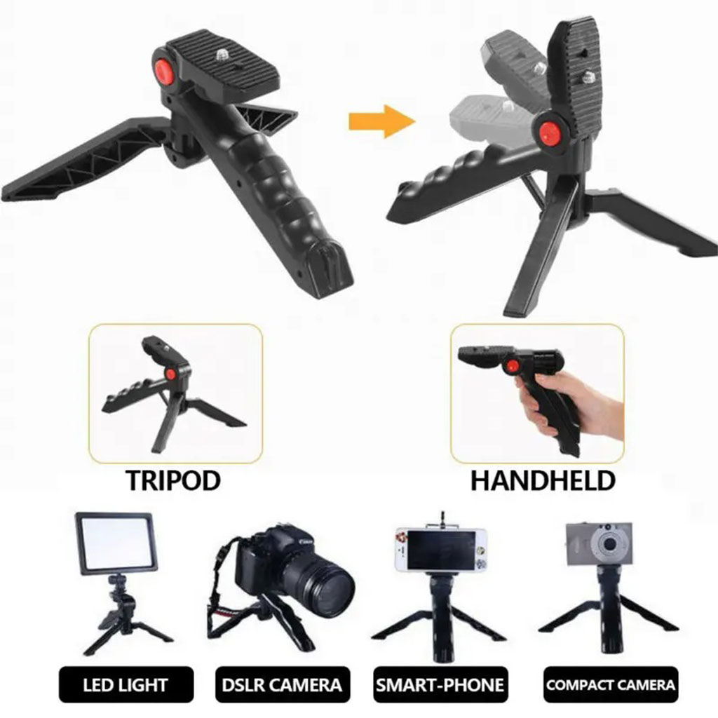 Video recording kit for smartphone and camera with microphone and LED light