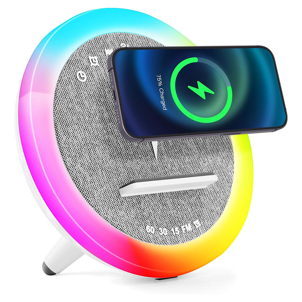 RGB Speaker and Bedside Lamp with 15W Wireless Charger